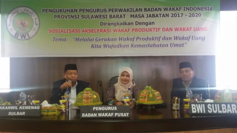 Perwakilan BWI Provinsi Sulawesi Barat Tahun 2017-2020 Dikukuhkan