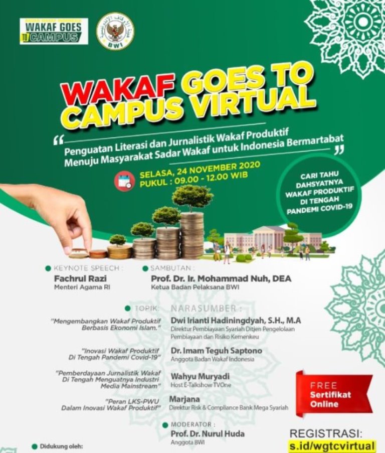 Badan Wakaf Indonesia Gelar WGTC Virtual Besok