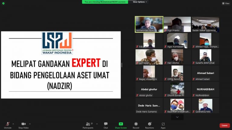 Gelar Sertifikasi Nazhir, Ketua BWI Harap Nazhir Miliki Kemampuan Expert Dalam Mengelola Wakaf