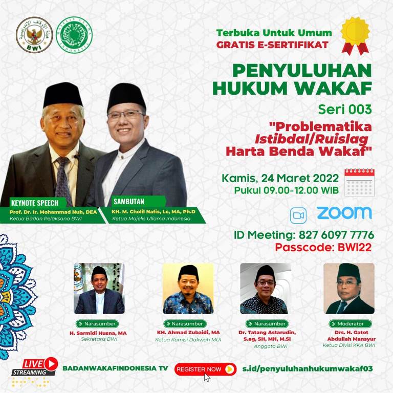 Webinar Penyuluhan Hukum Wakaf Seri 03 2022