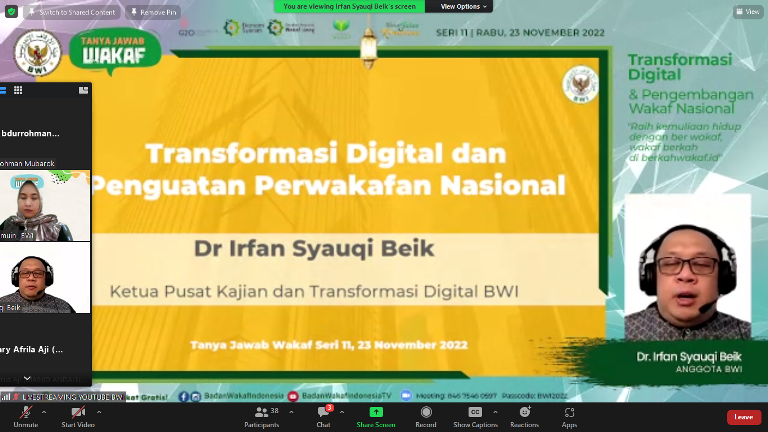 Materi Tanya Jawab Wakaf Seri 11 2022: Transformasi Digital Dan Pengembangan Wakaf Nasional