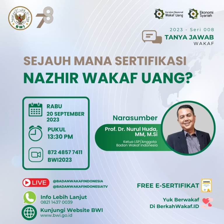 Link Tanya Jawab Wakaf online seri 08 2023 Siang Ini