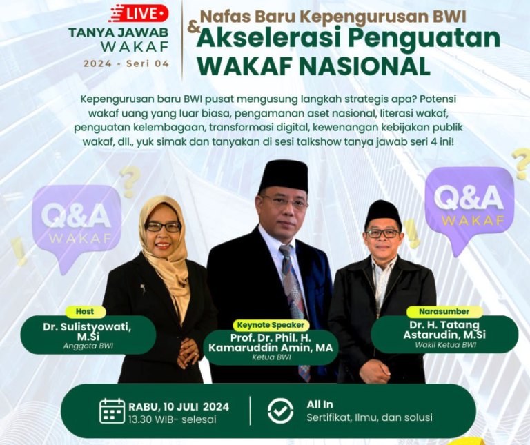Materi Tanya Jawab Wakaf Seri 04 2024: Akselerasi Penguatan Wakaf Nasional