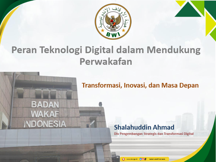 Materi TWRDE Seri 03 Peran Teknologi Digital dalam Mendukung Perwakafan
